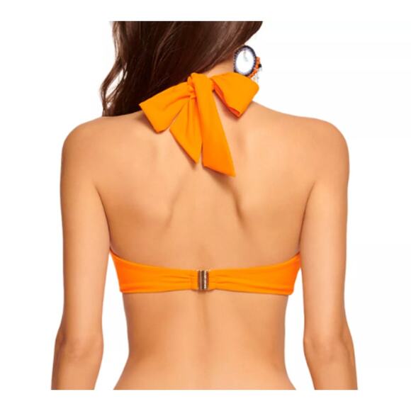 RAMY BROOK SIZE XSMALL MARIE BIKINI SWIM HALTER TOP APRICOT ORANGE NEW - Picture 2 of 8
